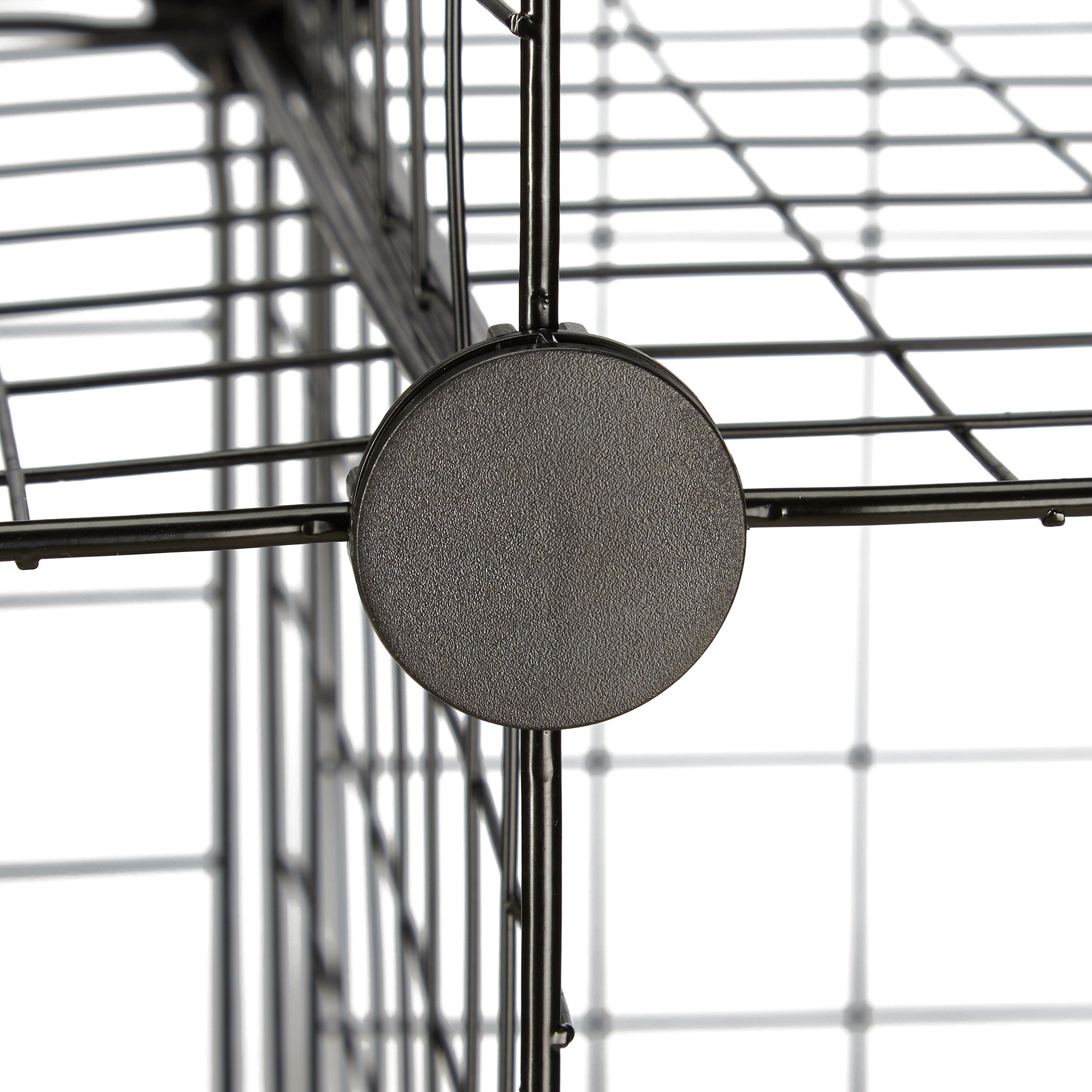 Étagère modulable grille treillis 9 cubes compartiments DIY métal meuble rangement grillage 35x35 cm, noir, Relaxdays - 7