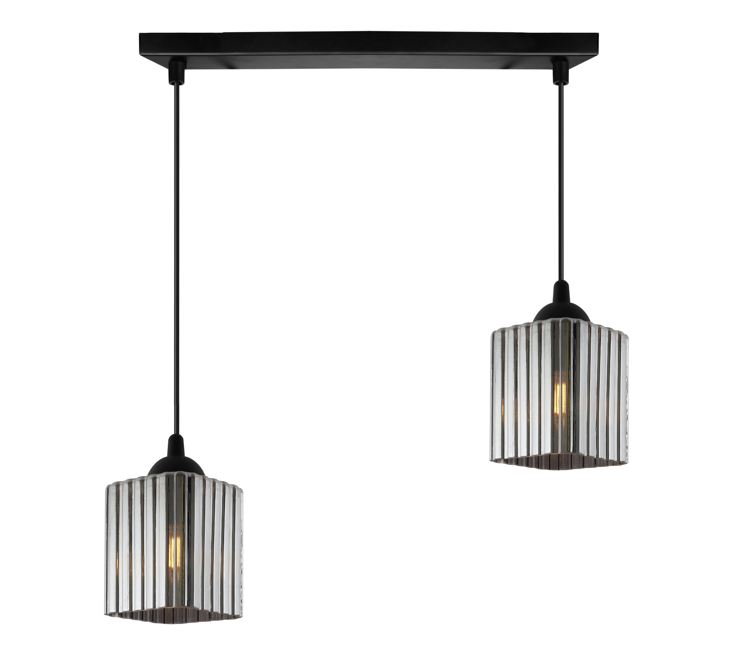 Lampă suspendată de tavan Light Home LH Riffle 2x E27 60W negru/grafit