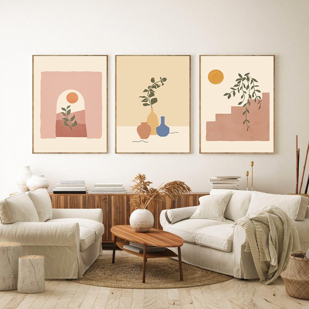 Morandi Home - Set di 6 quadri da appendere al soggiorno, senza