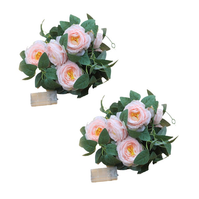 Pianta Artificiale Di Camelia Alta 101 Cm - Albero Finto Con 36 Fiori In Vaso Di Cemento, Per Interni/Esterni, Senza Manutenzione - 2