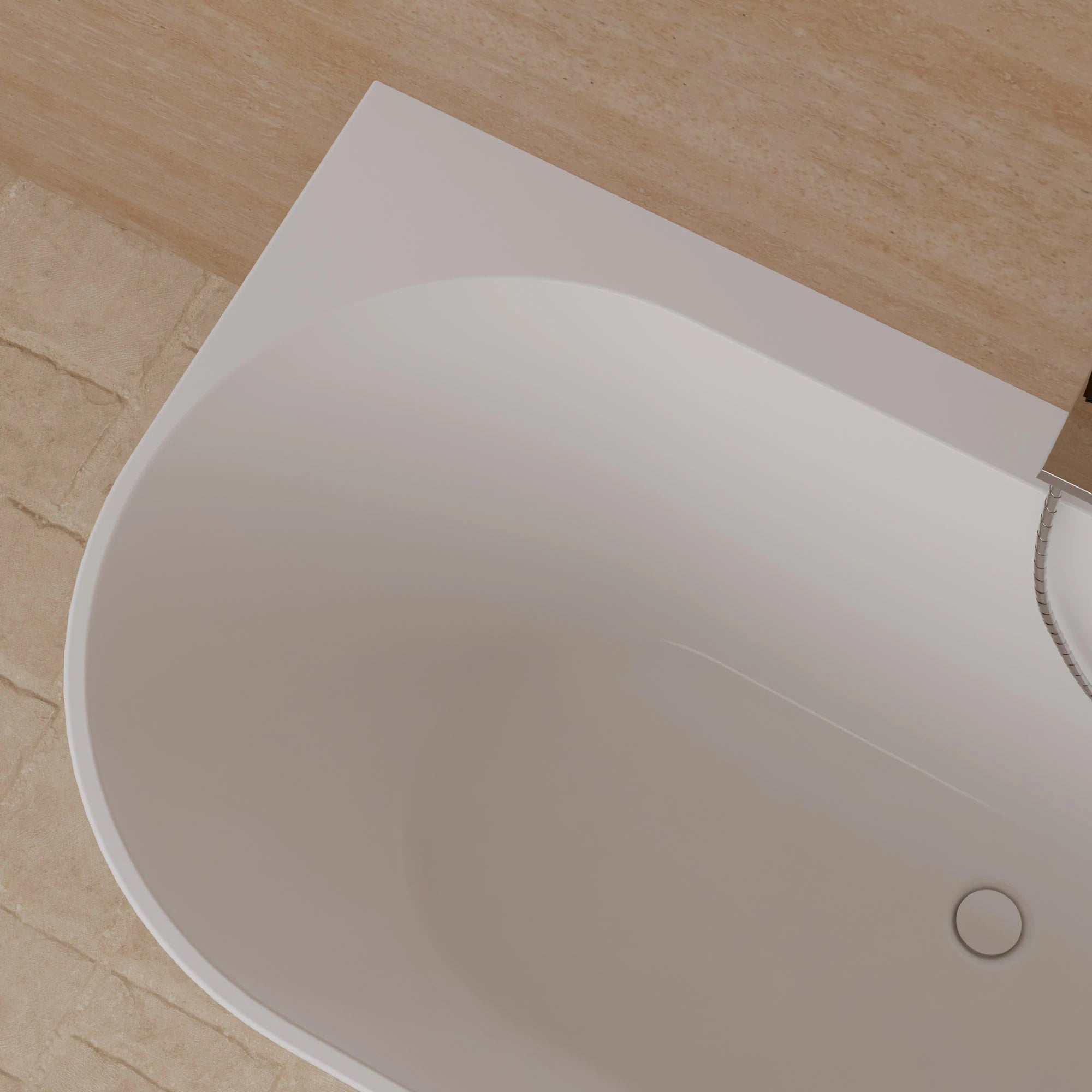 Baignoire Semi-îlot Murale D'angle Cosmic 170 Droite Blanche 170 X76 X58 Cm, By Spalina - 7