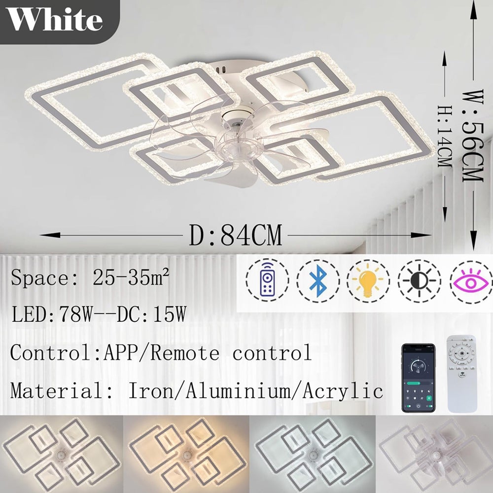 Ventilatore A Soffitto Con Luce LED 80W E Telecomando – 55cm, 3 Velocità E 3 Temperature Colore (3000K-6500K)