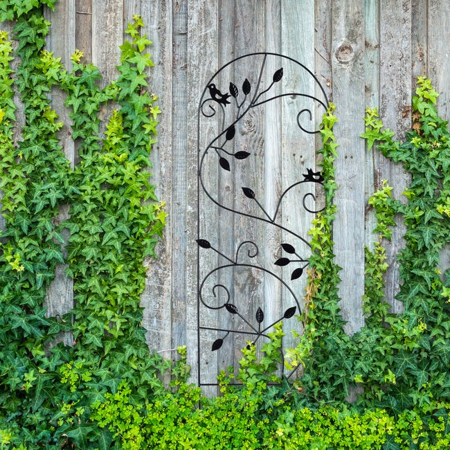 Treillis De Jardin En Acier Noir - Support Pour Plantes Grimpantes, Plusieurs Tailles