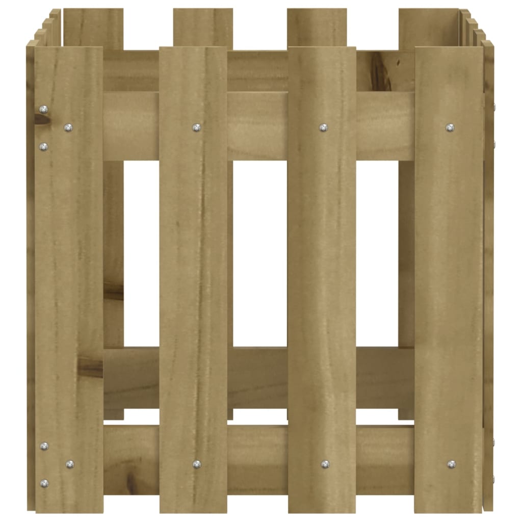 Jardinière | Bac à fleurs | Pot de fleurs avec design de clôture 40x40x40 cm pin imprégné664083 - 6