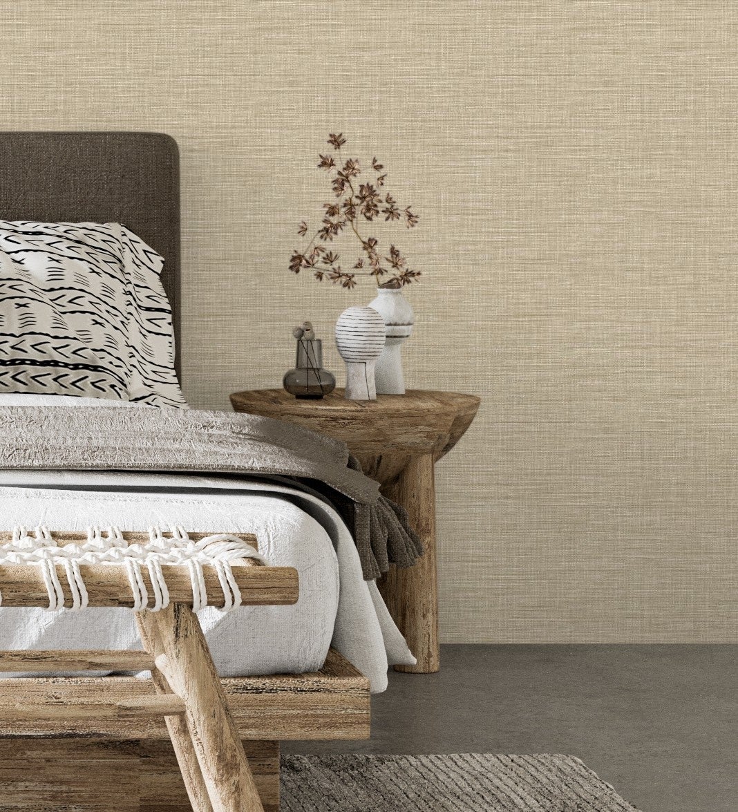 papel de parede vinílico ecológico com efeito de textura de tecido em relevo - Soho Fabric 679734 da GAULAN - Rolo de 10 m x 0,53 m - 6