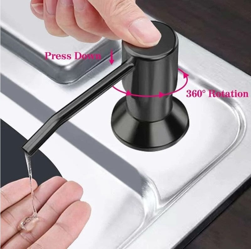 Distributeur de savon pour évier de cuisine avec distributeur de détergent intégré, distributeur de savon rechargeable avec pompe rotative à 360° - 4