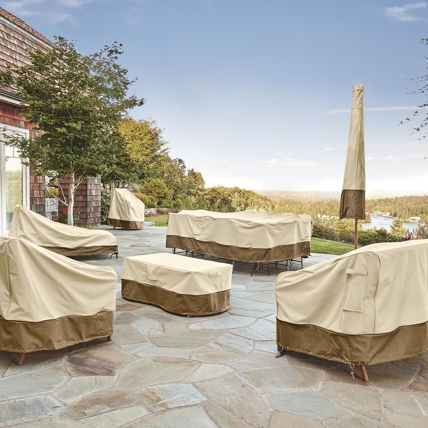 Housse imperméable pour fauteuil à bascule de 27,5 pouces, housses pour meubles de jardin - 5