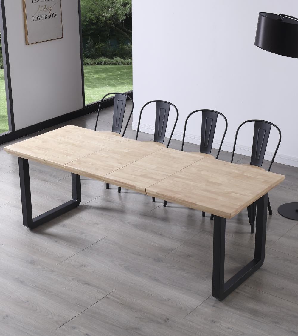 Mesa comedor extensible JACK, estilo industrial, de 140 hasta 220 cm ancho patas metalicas en negro Roble Nordish - 9