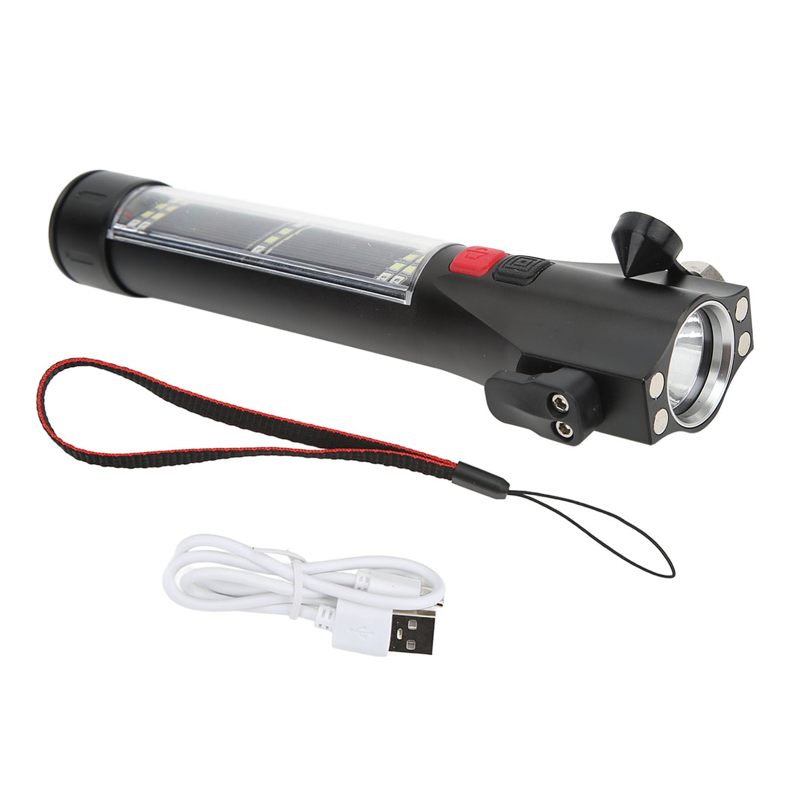 Torcia Martello LED 9 In 1 Solare – Multifunzione Con Pannello Solare – Luce D'Emergenza E Utensile