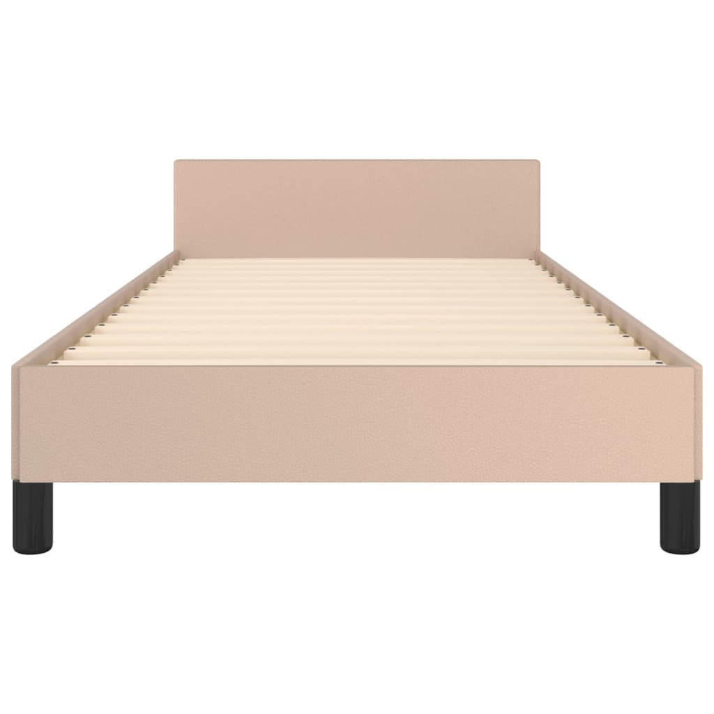 Cadre de lit sans matelas, similicuir cappuccino, pour la chambre, 100 × 200 cm - 6