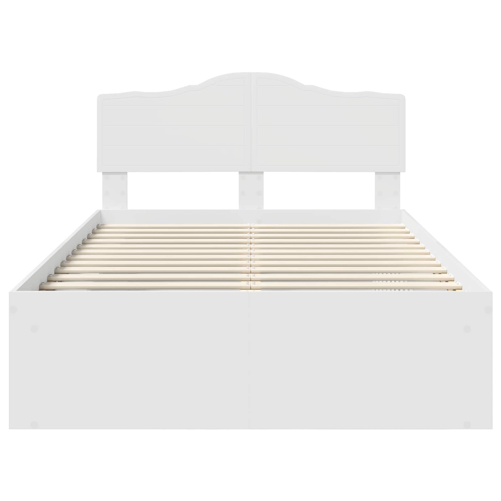 Cadre de lit blanc 120 x 200 cm en pin massif - 7