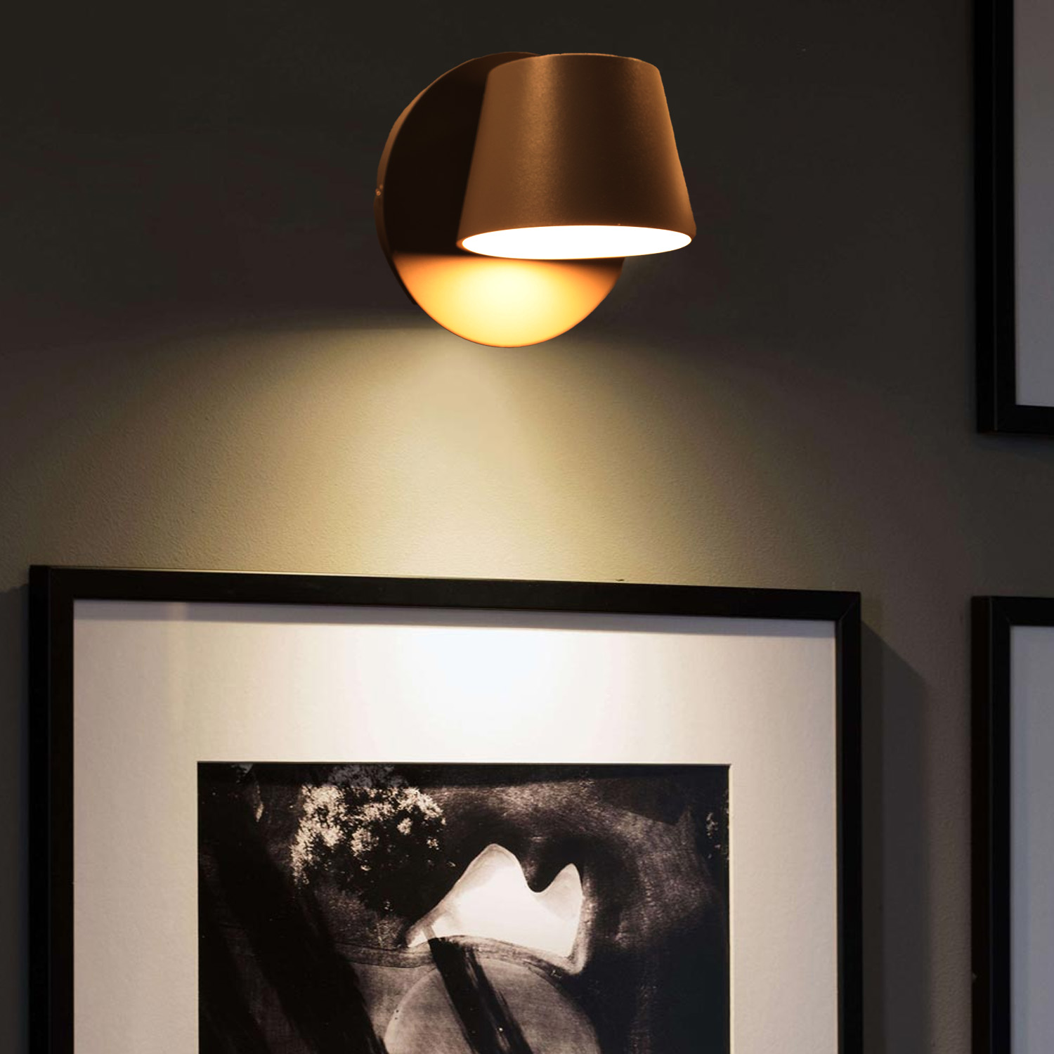 Aplique de Pared LED con Foco Orientable 6W, 2700K Luz cálida de Lectura en Aluminio Gris, Diseño Nórdico Moderno - 3