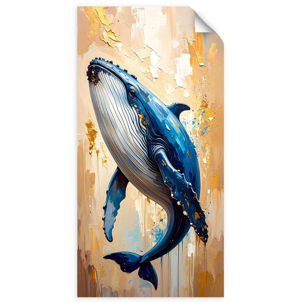 Plakaty samoprzylepne do salonu sypialni, Wieloryb Ssaki Ocean Zwierzęta 100x200