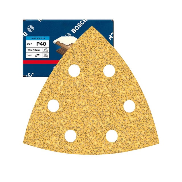 Bosch Accessories EXPERT C470 2608900926 Feuille abrasive Delta perforé (L x l) 93 mm x 93 mm 50 pc(s)