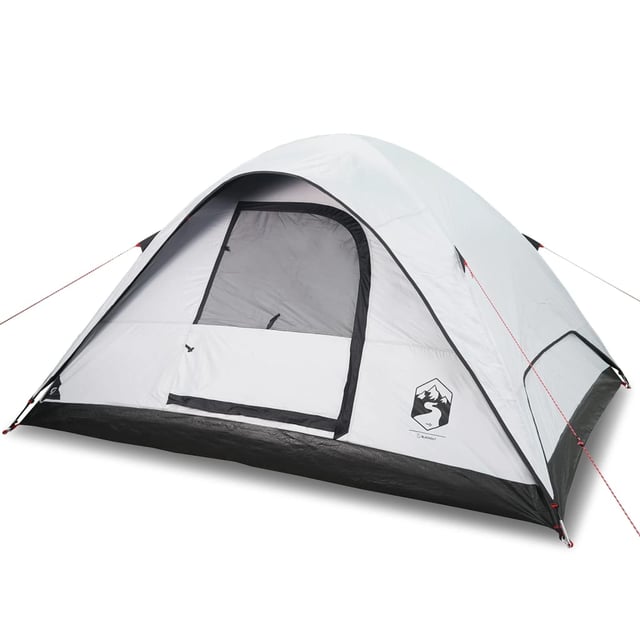 Tenda de jardin | Tenda Familiare a Cupola 6 Persone Bianca Tessuto Impermeabile CFW310778