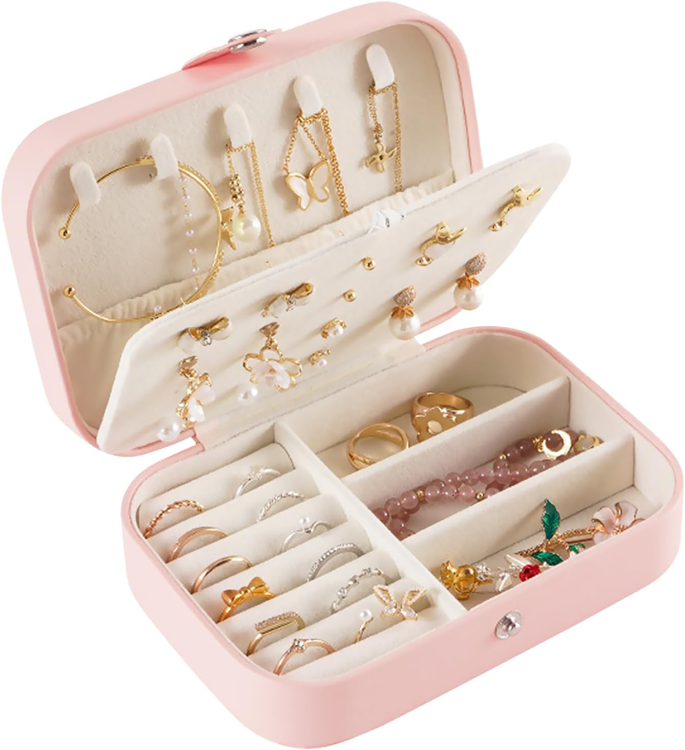Organisateur De Boîte À Bijoux – Petit Étui De Voyage Portable En Cuir PU Pour Bagues, Boucles Doreilles, Colliers, Bracelets – Rangement Pour Femmes Et Filles Du 12,83 € | DHgate