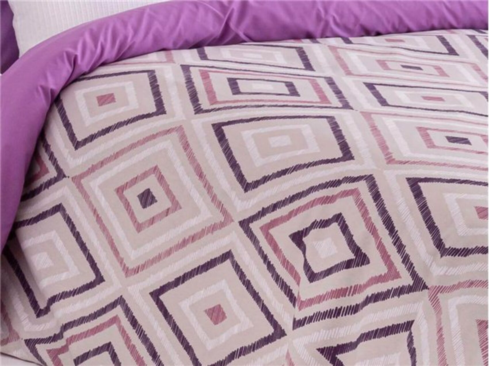 Juego de funda nórdica 3 piezas zafra color lila para cama de 90 cm