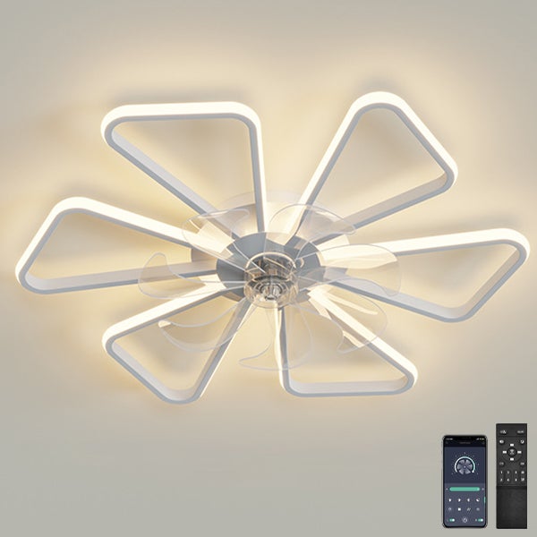 Ventilatore A Soffitto Con Luci LED Dimmerabili E Telecomando | Plafoniera Silenziosa 6 Velocità E Motore Reversibile - 3