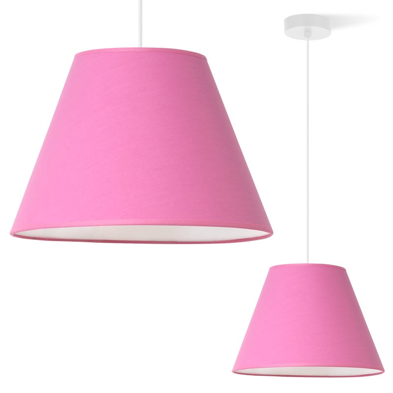 Zdjęcia - Żyrandol / lampa Lampa sufitowa wisząca Pastel biały 1xE27 abażur różowy stożek 30cm Light Home LH