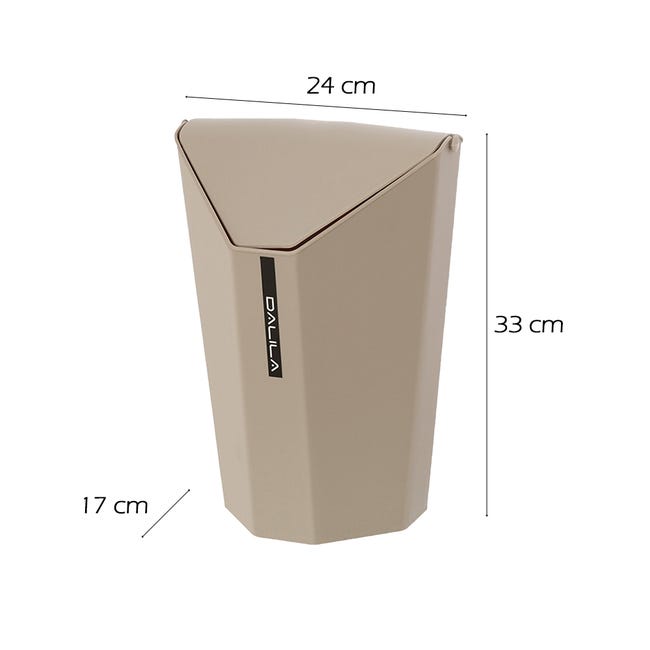 Bidone Immondizia Grace 25lt Con Coperchio Basculante - Colore Panna, 32.5x25.5x52cm | Per Casa E Ufficio - Foto 10