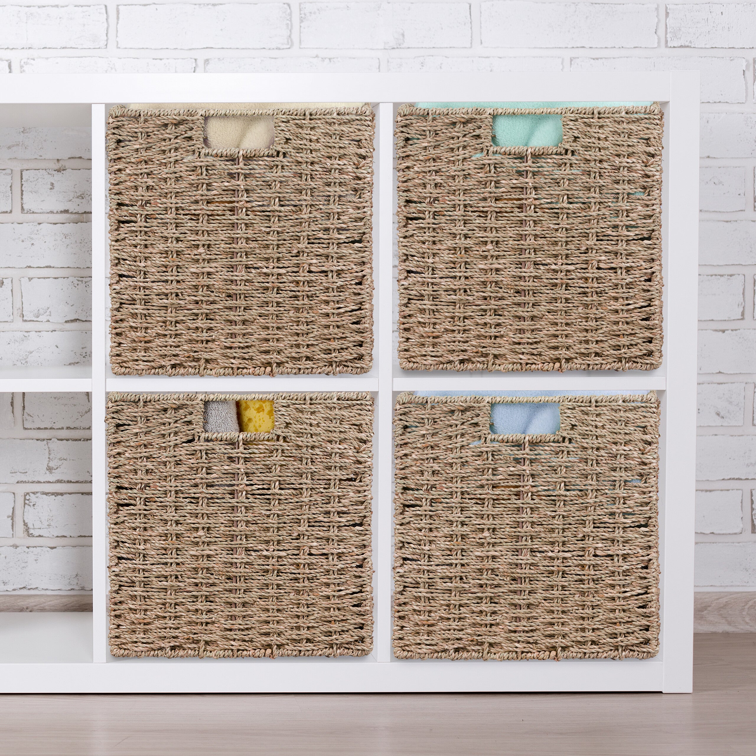 Dxoniislh 15 x cestini portaoggetti in alghe marine, multidimensione, fatti a mano, in rattan, cestini portaoggetti per la casa per la decorazione