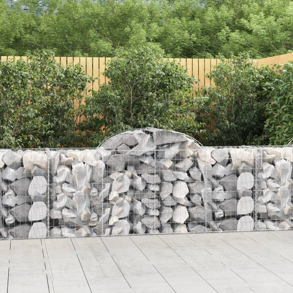 Kosze gabionowe, 12 szt, 200x50x80/100 cm, galwanizowane żelazo vidaXL
