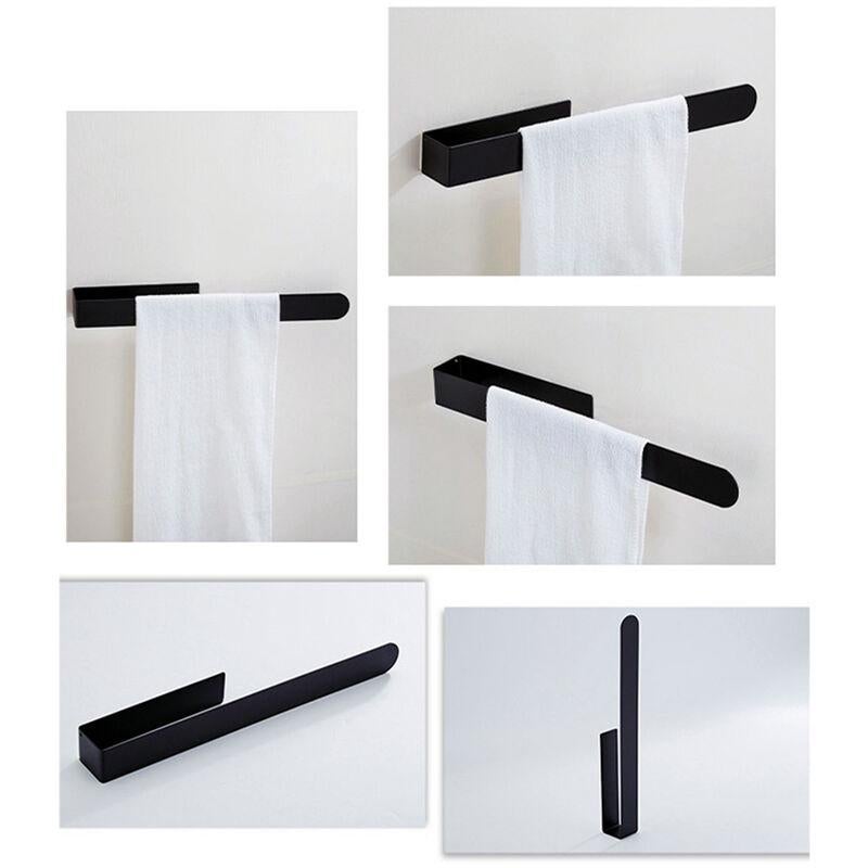 Porte Serviettes de Salle de Bain 23cm Noir sans Perçage Porte Serviettes Auto-Adhésif en Acier Inoxydable pour Cuisine - 3