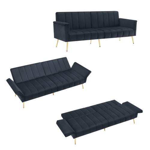 Divano letto convertibile con schienale e poggiatesta regolabili, Divano letto moderno per spazi abitativi compatti Nero/Marrone/Grigio
