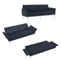 Divano letto convertibile con schienale e poggiatesta regolabili, Divano letto moderno per spazi abitativi compatti Nero/Marrone/Grigio Divano letto convertibile con schienale e poggiatesta regolabili, Divano letto moderno per spazi abitativi compatti Nero/Marrone/Grigio