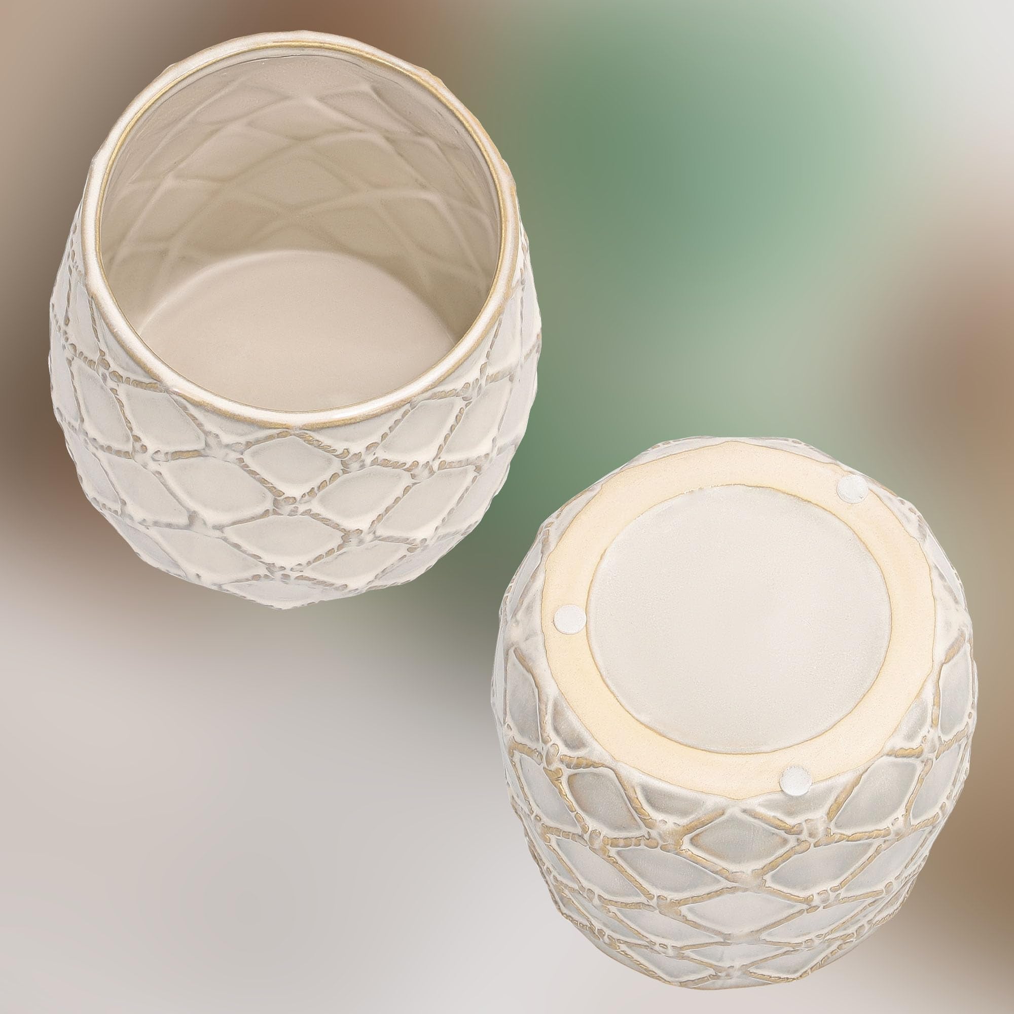 2x doniczka ananas donica osłonka ceramiczna fi145 ceramika ozdoba kwiaty - KOTARBAU - 6