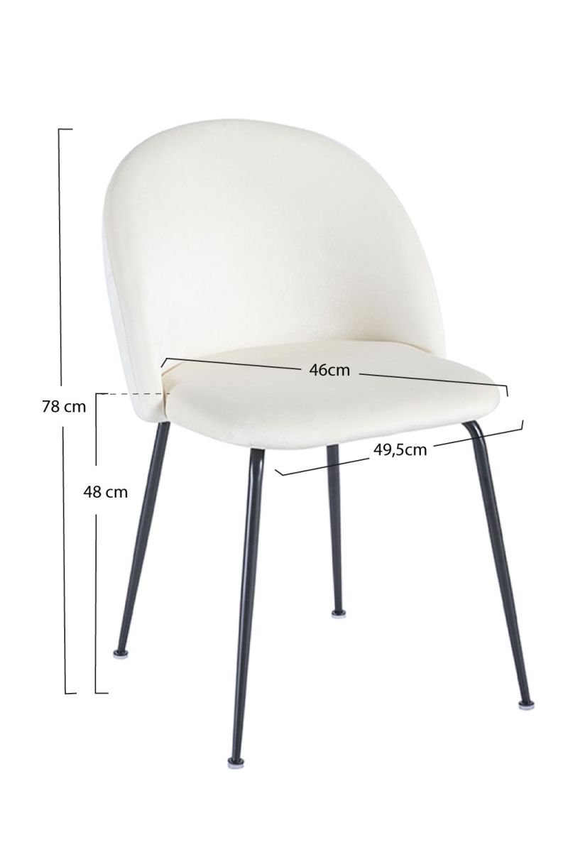 Regalos Miguel - Sillas Comedor - Silla Black Dalnia Terciopelo - Beige - 3