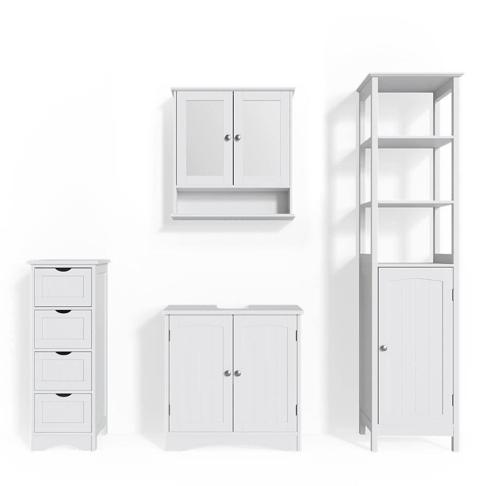 Vicco Zestaw mebli łazienkowych Bianco, Biały, 4 części
