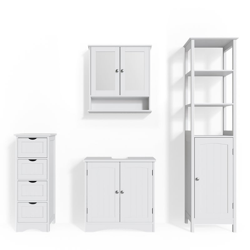 Vicco Zestaw mebli łazienkowych Bianco, Biały, 4 części
