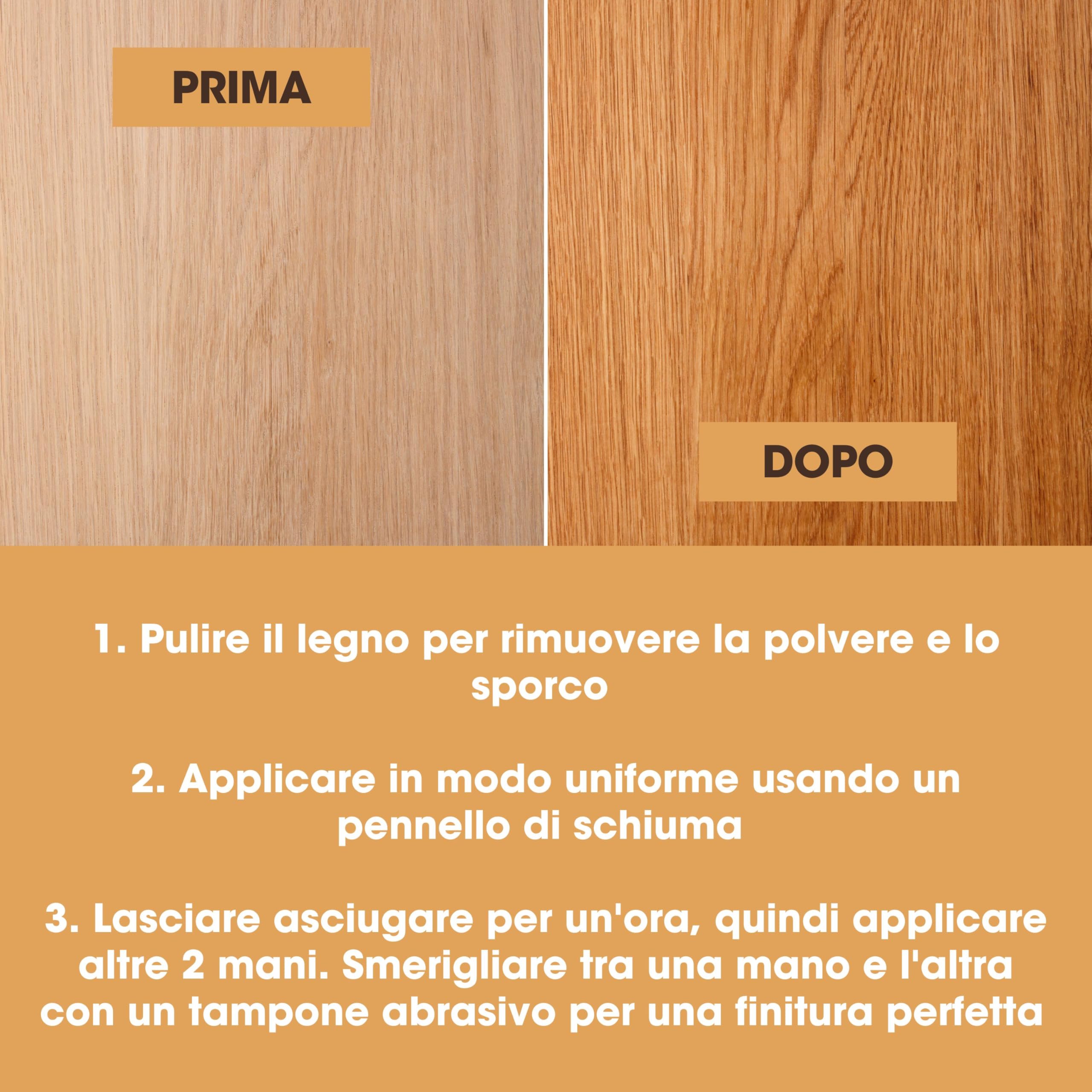 Vernice per legno per interni extra forte (500 ml, opaca) - Vernice per legno a base d'acqua ad asciugatura rapida per proteggere tutti i mobili, le p - 3