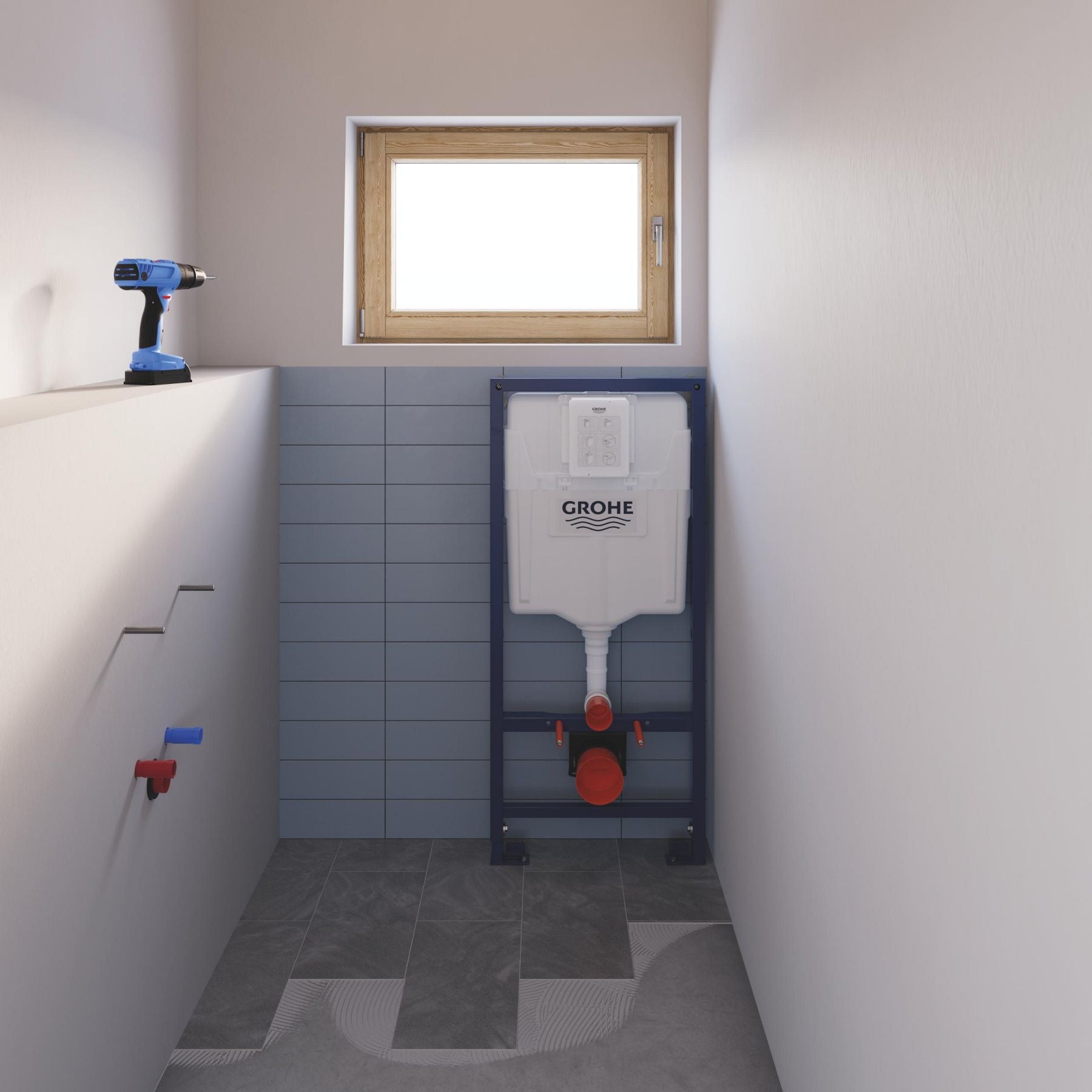 GROHE Pack bâti-support WC Solido Rapid SL avec habillage prêt à carreler et plaque de commande Even - 8