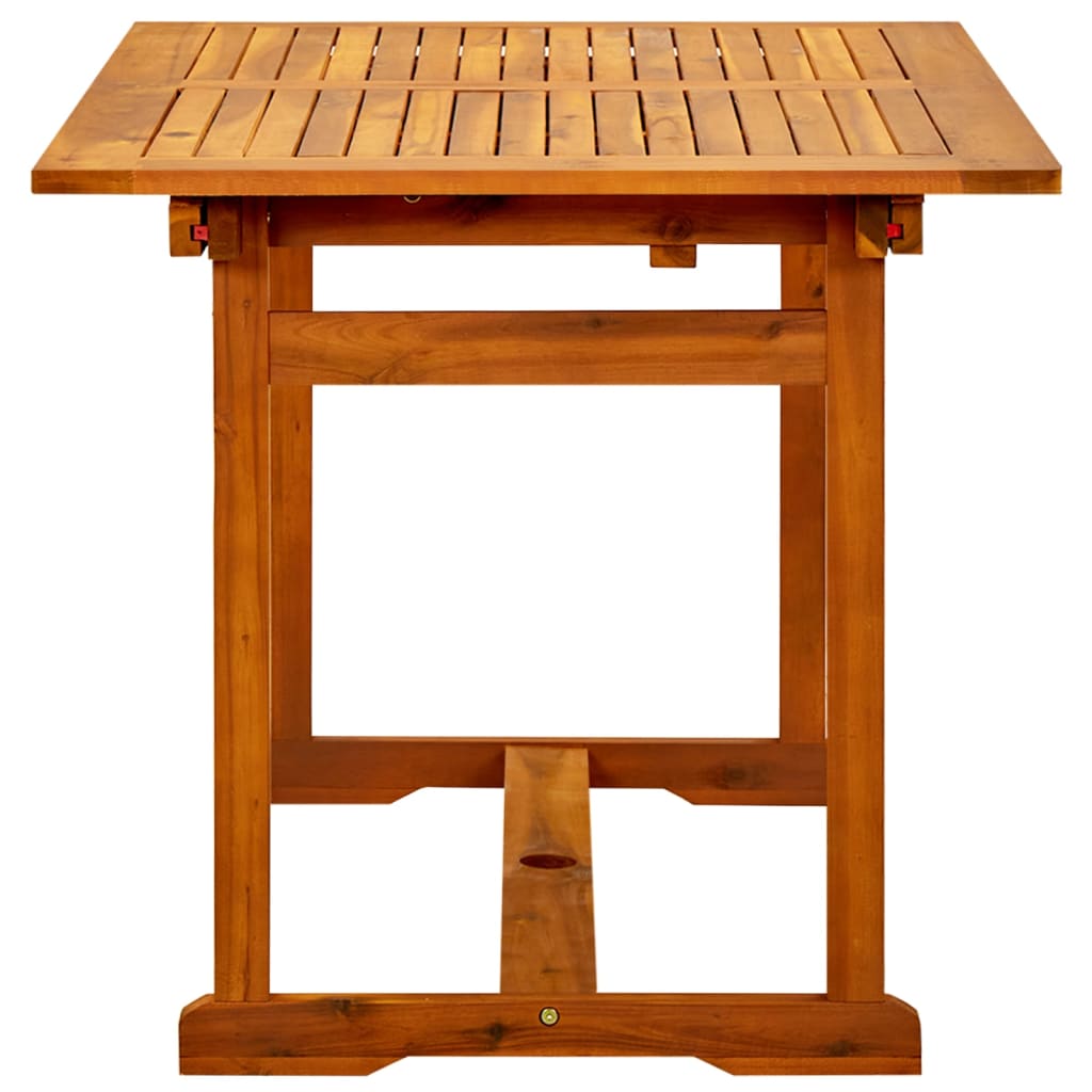 Table à dîner de jardin (120-170)x80x75 cm Bois d'acacia massif - 6
