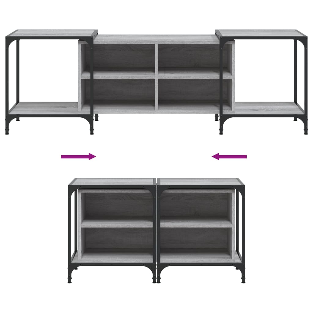 vidaXL Meuble TV sonoma gris 153x37x50 cm bois d'ingénierie - 7