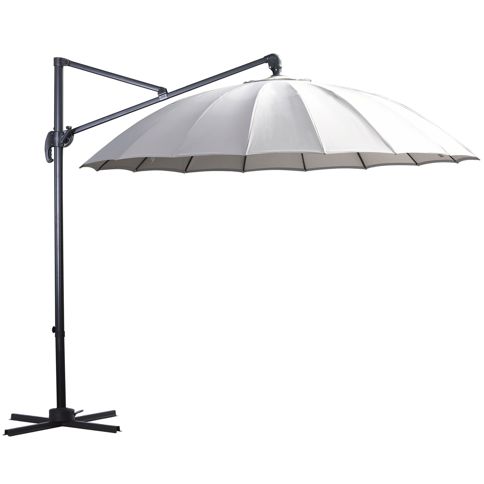 Parasol Déporté Sunnydays Rond Ø300 Cm – Toile 180g Anis – Ombre Généreuse Jardin & Terrasse