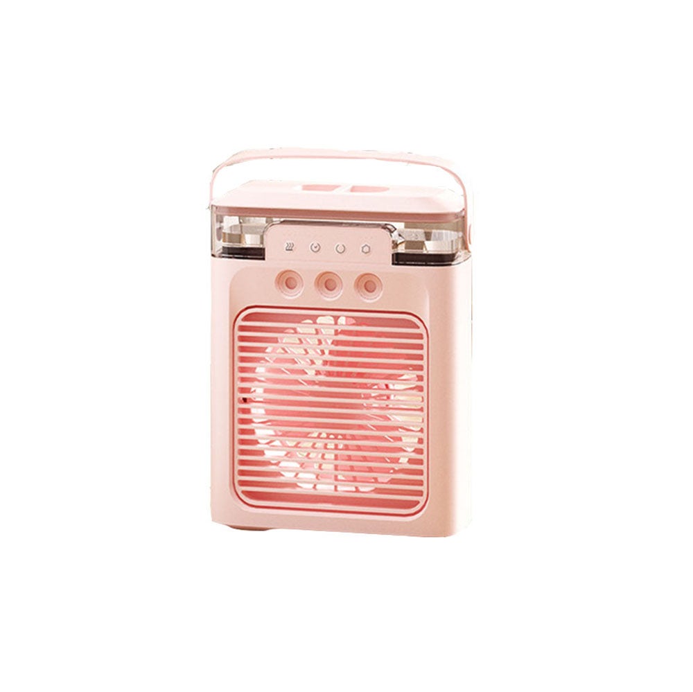 Przenośny klimatyzator, mały schładzacz mgiełkowy, zdalnie sterowany, ładowalny wentylator mgiełkowy (różowy)