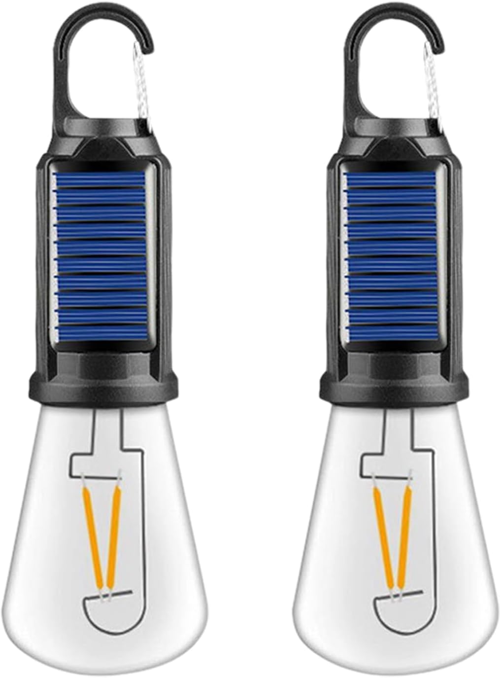 Zestaw 2 latarenek kempingowych zasilanych energią słoneczną, akumulatorowych, do namiotów, z 3 trybami świecenia, do oświetlenia awaryjnego