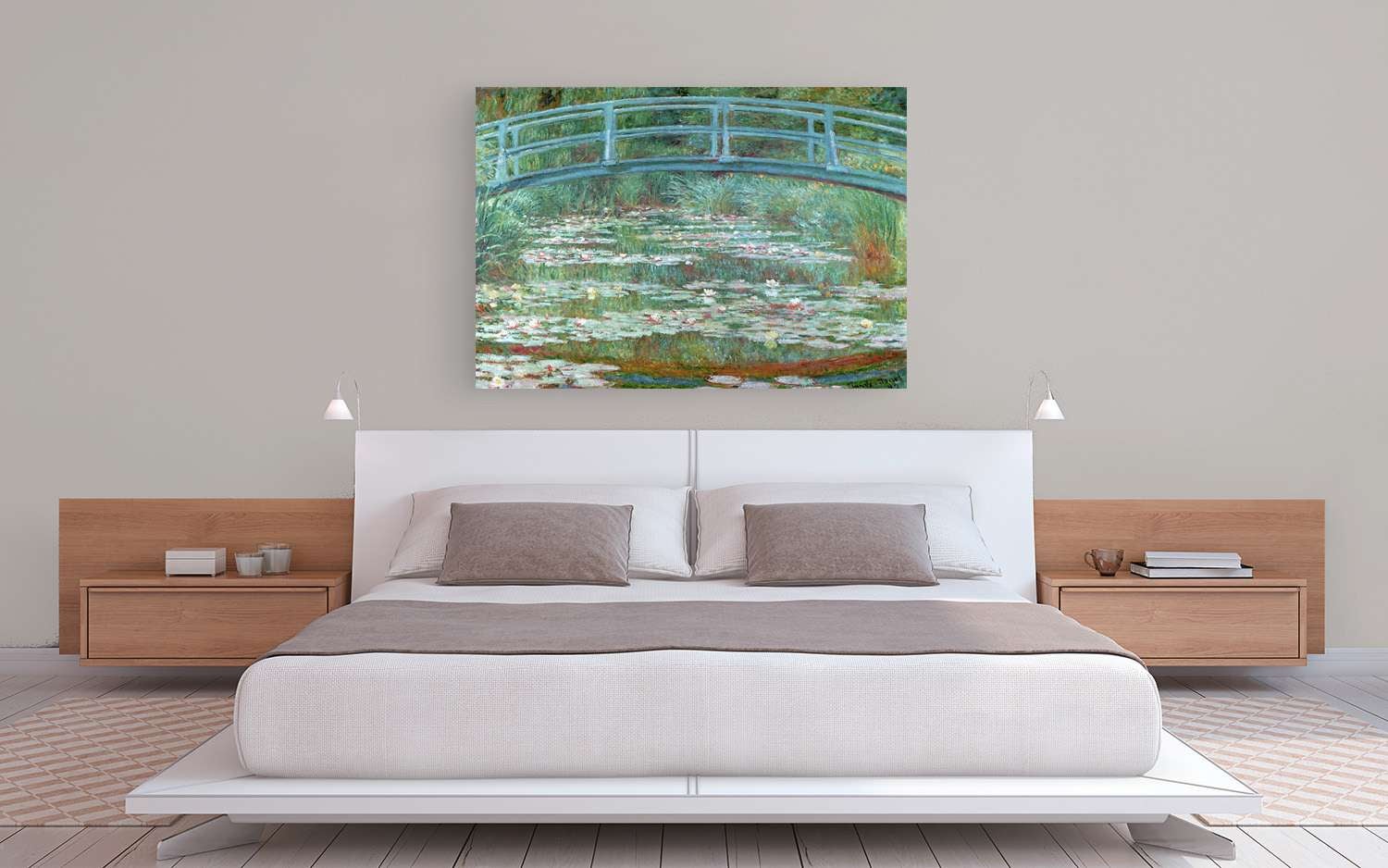 Peinture, impression sur toile - Claude Monet, étang aux nénuphars - 80x60 cm - 3