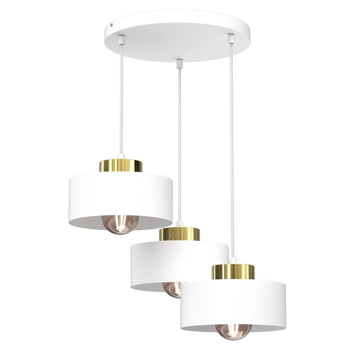 Lampa wisząca Marti biały matowa-złoty połysk 3xE27x15W wym: 110 x 46 x 46 cm metal Luminex