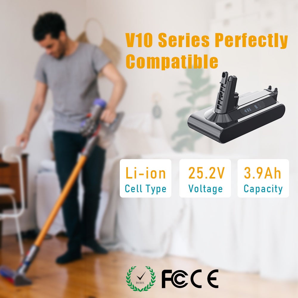 STANEW Batterie pour Dyson Aspirateurs V10 SV12, 3900mAh - 7