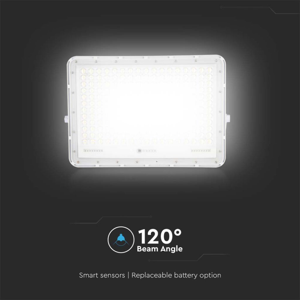 Reflektor LED z pilotem i panelem słonecznym, 30 W, wymienna bateria, kabel 3 m, kolor biały 6400 K - 4