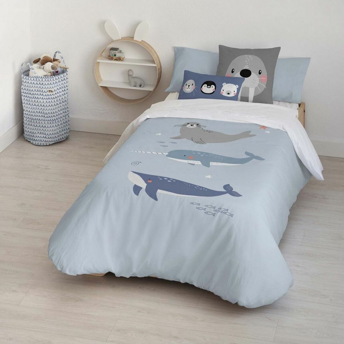 Juego de funda nórdica kids&cotton tabor big azul 155 x 220 cm