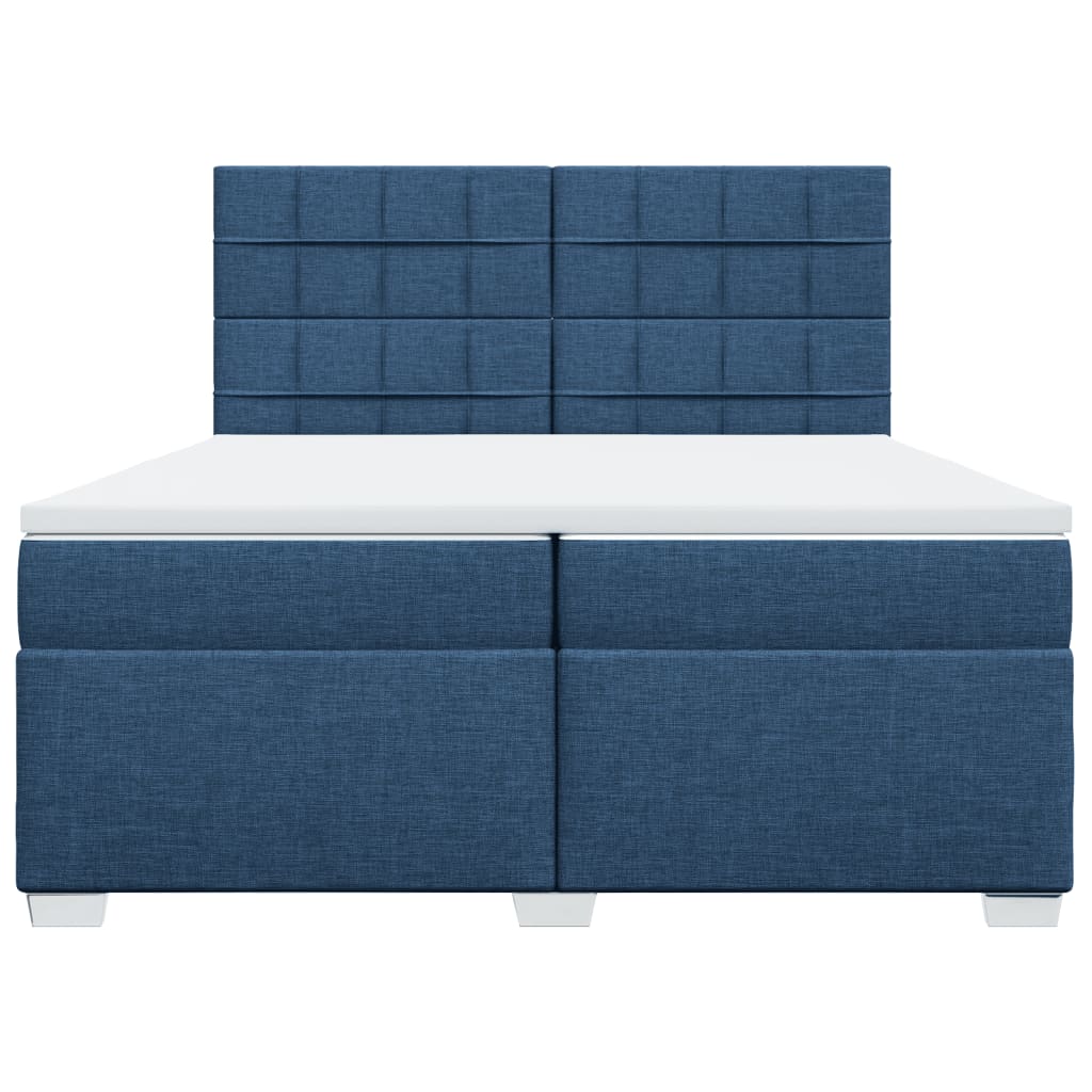 Maison Exclusive - Sommier à lattes de lit avec matelas Bleu 200x200 cm Tissu - 6