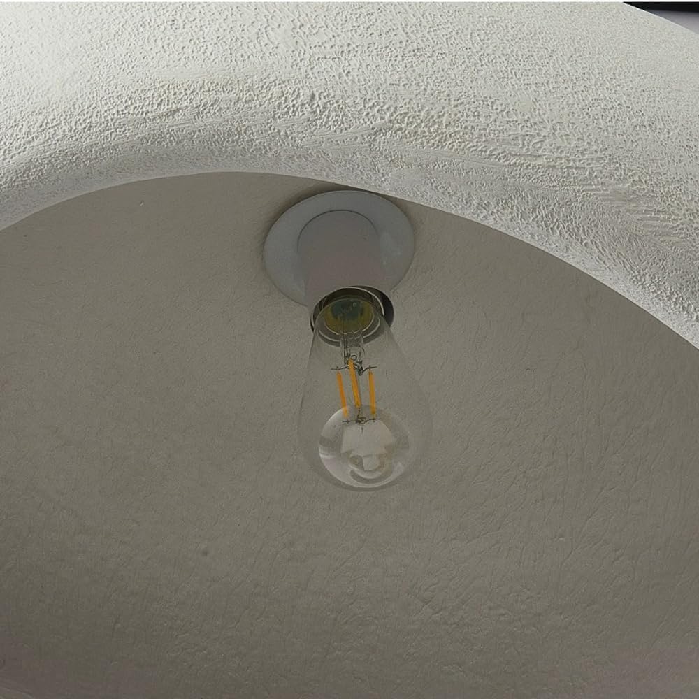 Lustre blanc E27 lustre de restaurant personnalité créative lustre de bar style wabi-sabi lampe de décoration de la maison - 6