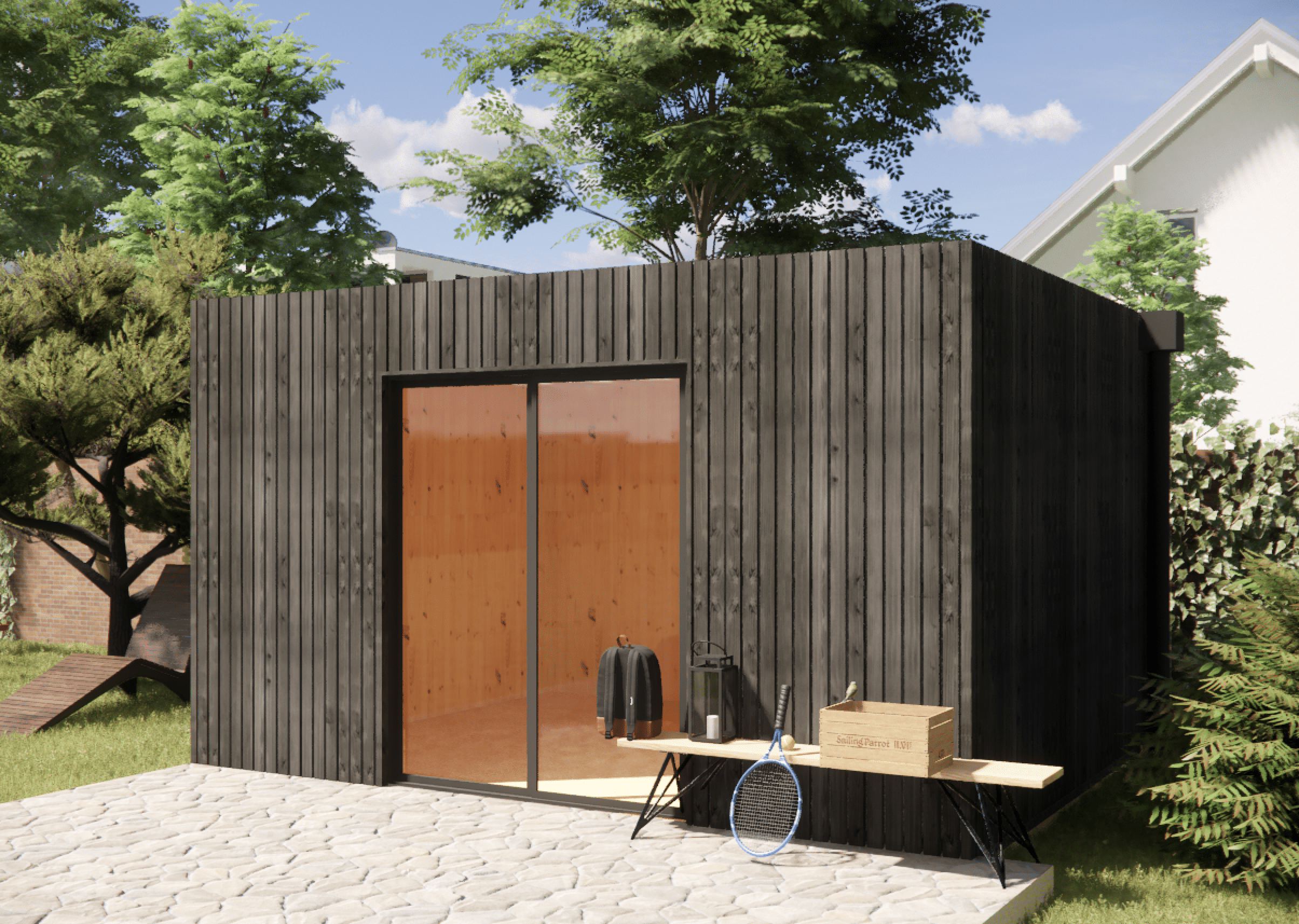 Studio jardin location saisonnière en bois 4,4 x 3,5 x 2,7 m / menuiseries alu k-line - 6