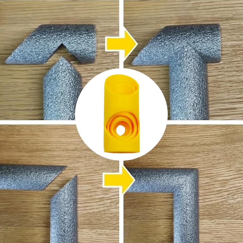Lot de 3 outils de coupe d'isolation de tuyau, 15 mm, 22 mm, 28 mm, outil de précision pour tuyaux en mousse pour des angles de 45 degrés et isolation - 6