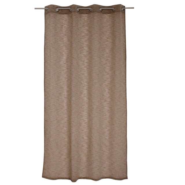Voilage tamisant à l'aspect lin - Marron chocolat - 140x240 cm - Polyester